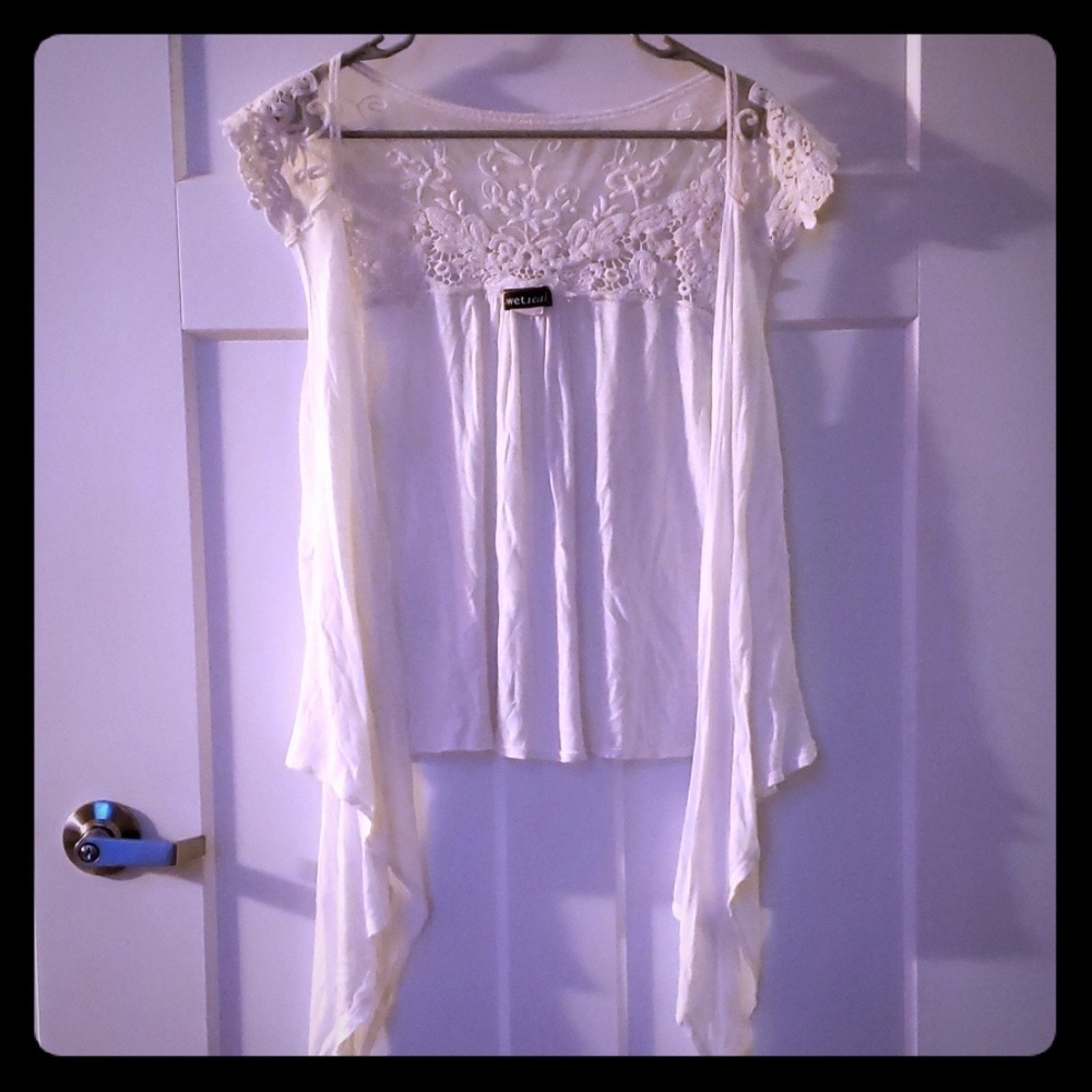 White Lace Throw over